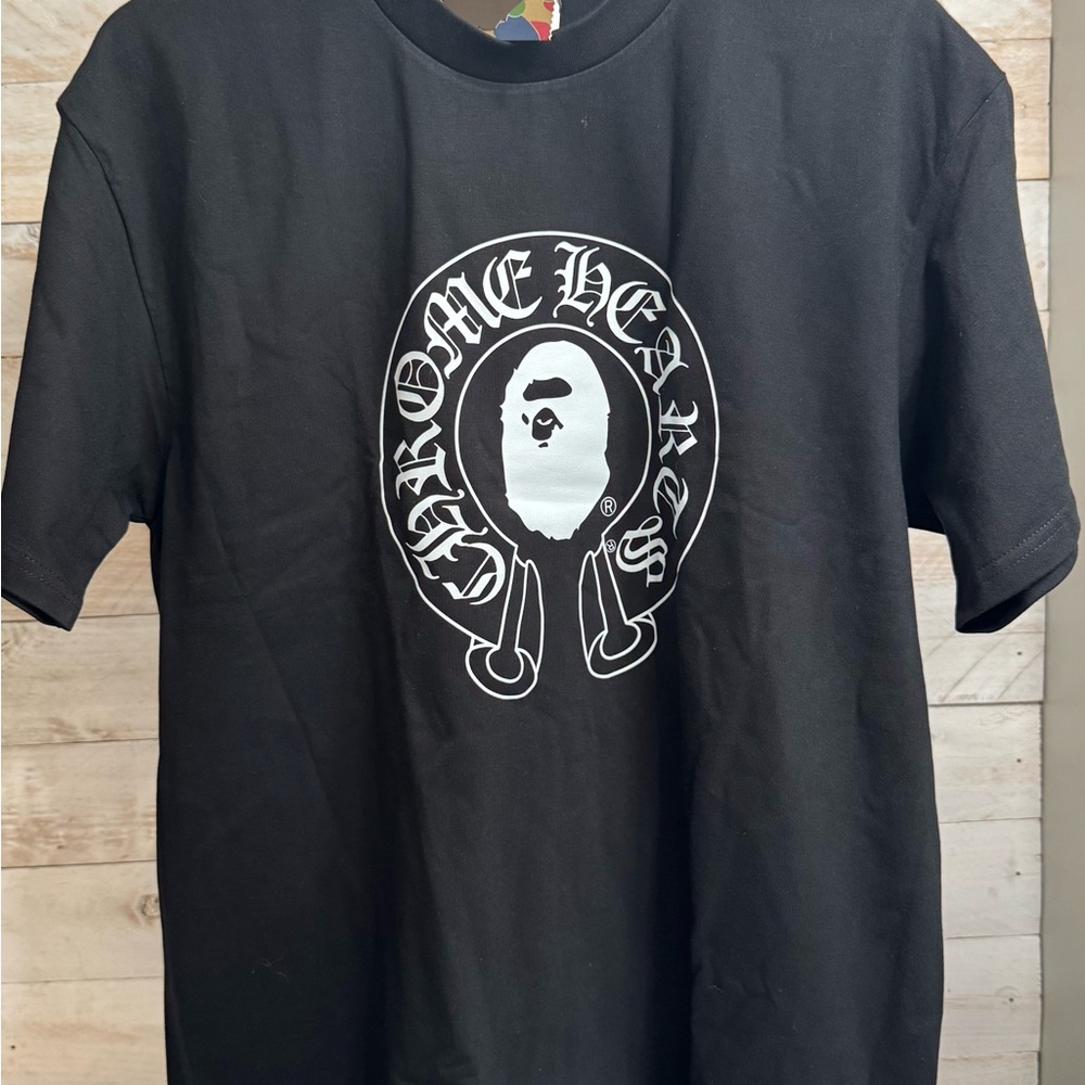 A Bathing Ape Chrome Hearts Black Tee with Iconic Logo